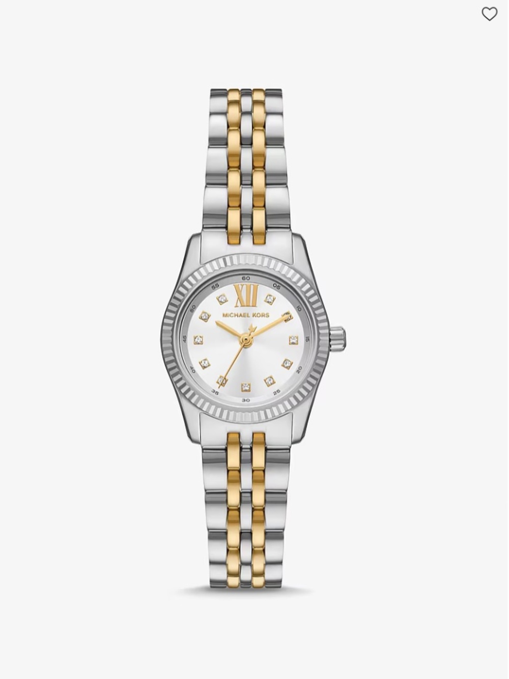 MICHAEL KORS MK4740 Petite Lexington Pavé Two-Tone Women's Watch Gold Silver